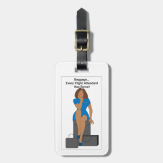 Flight Attendant Baggage African-American Luggage Tag