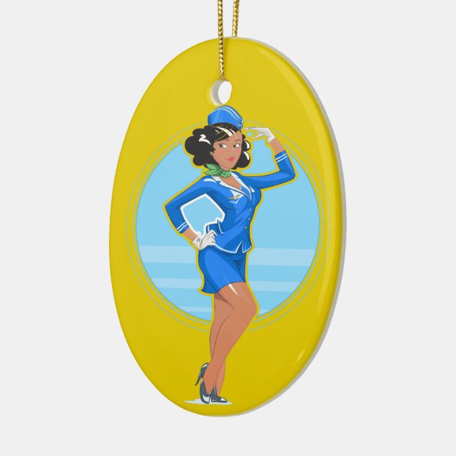 Flight Attendant Ceramic Tree Decoration (Left)