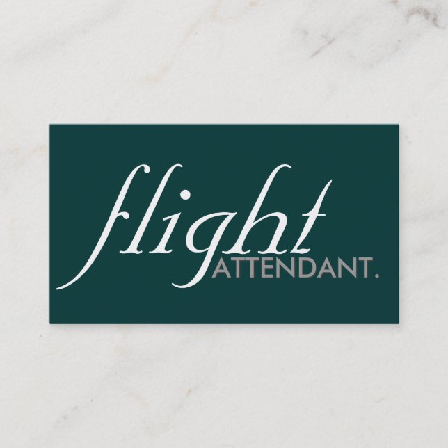 flight attendant. (colour and font customisable) business card (Front)
