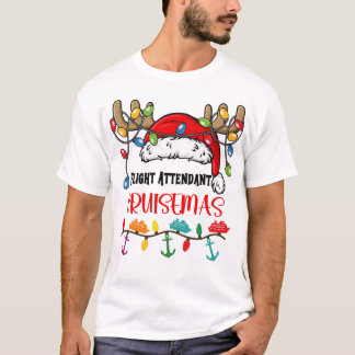 Flight Attendant Cruisemas Matching Christmas Paja T-Shirt