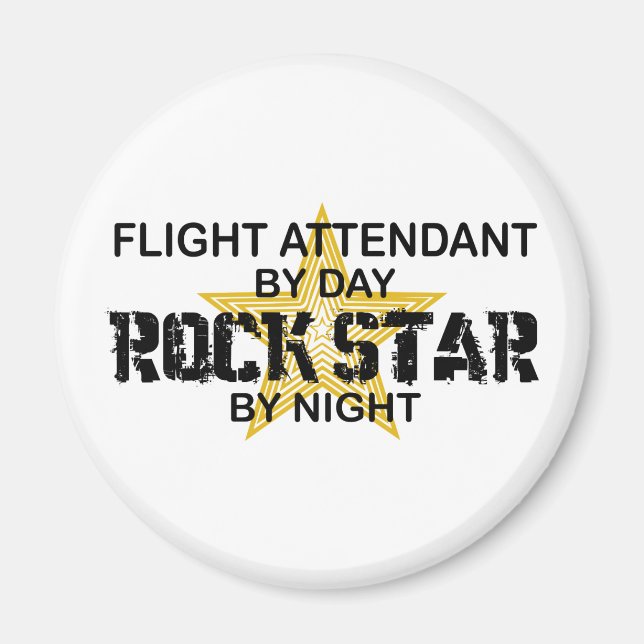 Flight Attendant Rock Star Magnet (Front)