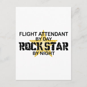 Flight Attendant Rock Star Postcard