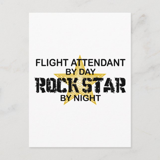 Flight Attendant Rock Star Postcard (Front)