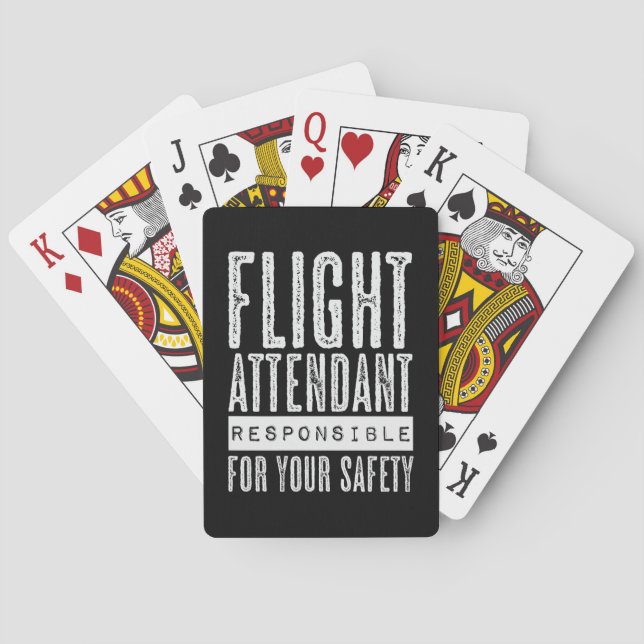 Flight Attendant Saying Stewardess Cabin Crew Playing Cards (Back)