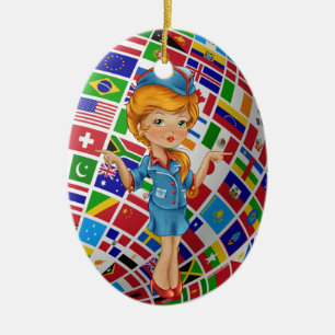 Flight Attendant - SRF Ceramic Tree Decoration