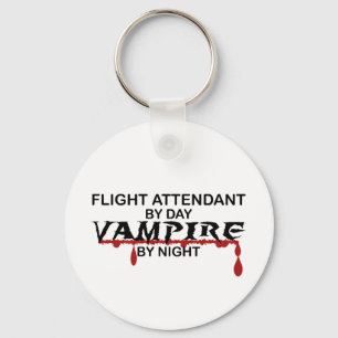 Flight Attendant Vampire by Night Key Ring