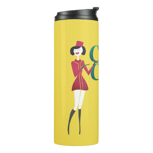 Flight Attendant with Cabin Crew Typography Thermal Tumbler (Rotated Left)