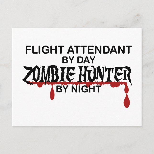 Flight Attendant Zombie Hunter Postcard (Front)