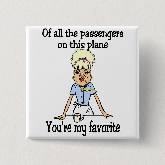 Flight Attendant's Welcome 15 Cm Square Badge (Front)