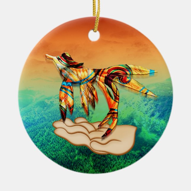 Flight Ceramic Tree Decoration (Front)