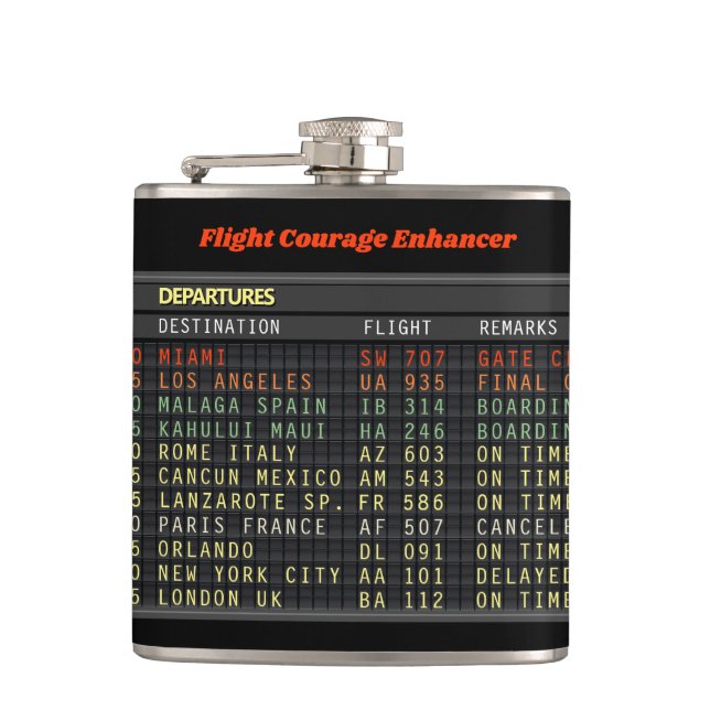 Flight Courage Enhancer Hip Flask (Front)