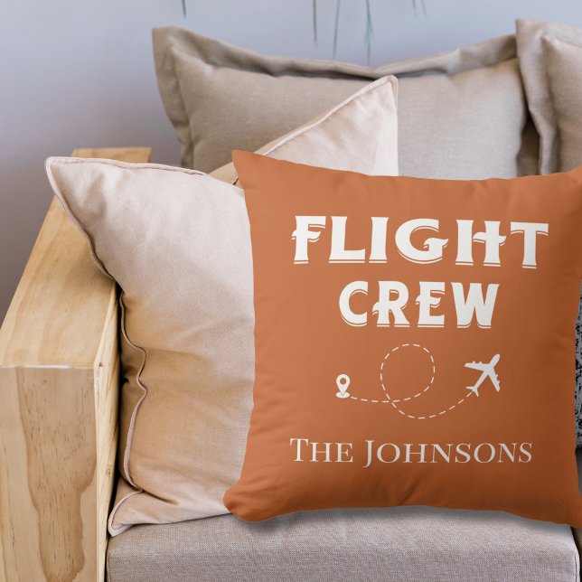 Flight Crew Aeroplane Fly Terracotta Personalised  Cushion (Creator Uploaded)