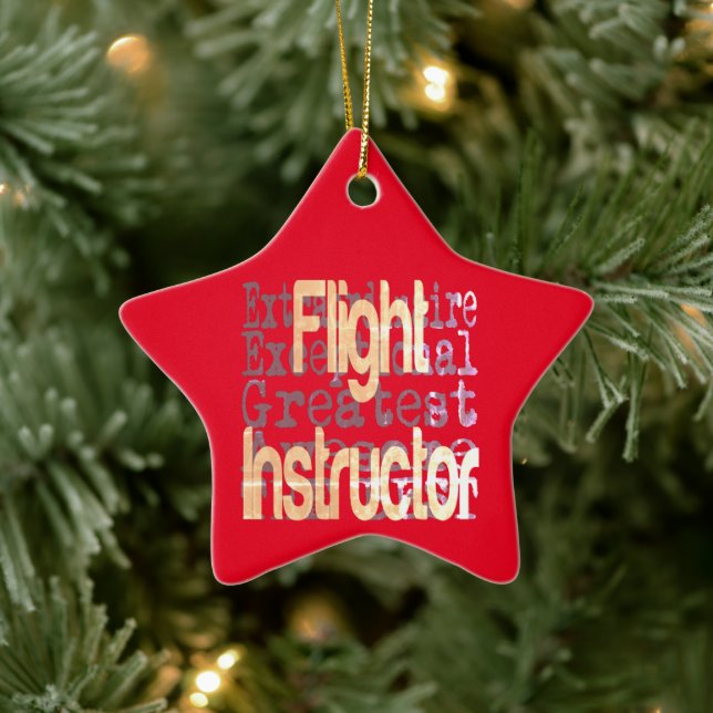 Flight Instructor Extraordinaire Ceramic Tree Decoration (Tree)