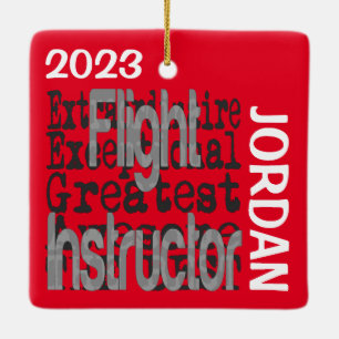 Flight Instructor Extraordinaire CUSTOM Ceramic Ornament