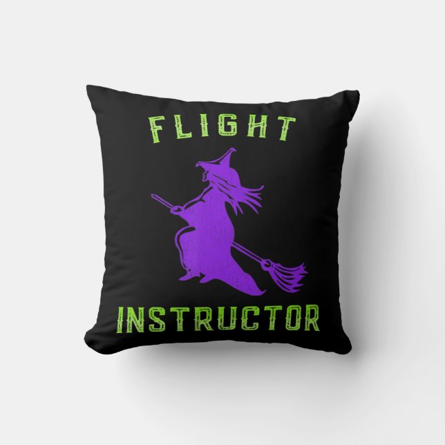 Flight Instructor Witch Halloween  Cushion (Front)
