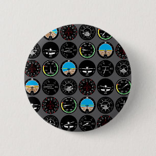 Flight Instruments 6 Cm Round Badge