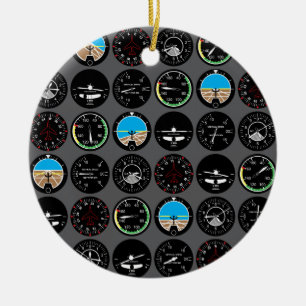 Flight Instruments Ceramic Tree Decoration