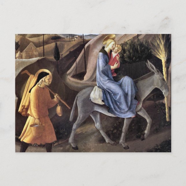 Flight into Egypt by Fra Angelico Postcard (Front)