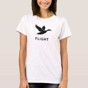 FLIGHT Minimalist Flying Duck Silhouette Art T-Shirt