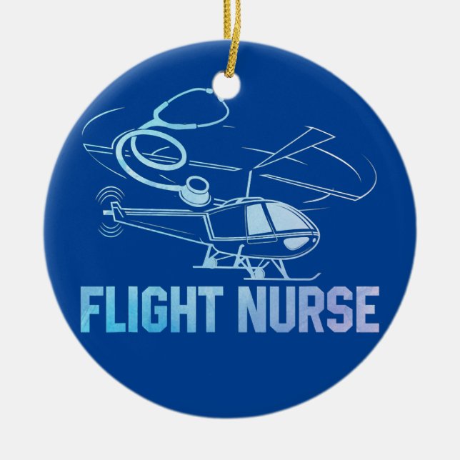 Flight Nurse Heartbeat Practitioner Nursing RN  Ceramic Tree Decoration (Front)
