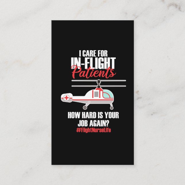 Flight Nurse Life Registered Nursing Helicopter Business Card (Front)