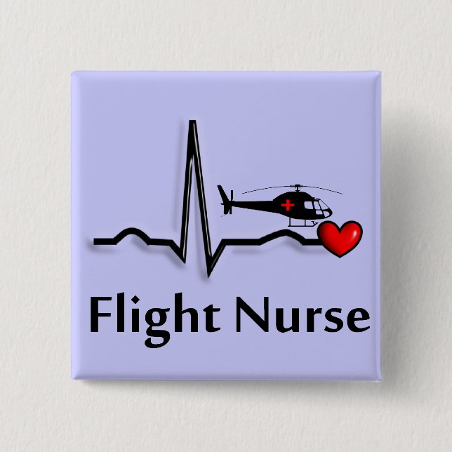 Flight Nurse QRS & Helicopter Design 15 Cm Square Badge (Front)