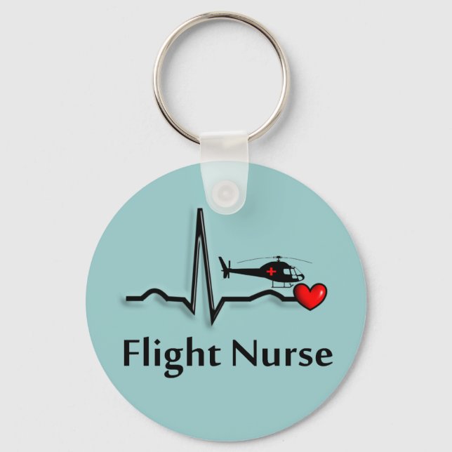 Flight Nurse QRS & Helicopter Design Key Ring (Front)