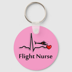 Flight Nurse QRS & Helicopter Design Key Ring