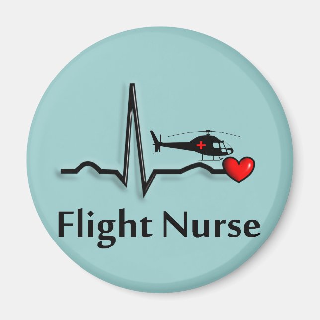 Flight Nurse QRS & Helicopter Design Magnet (Front)