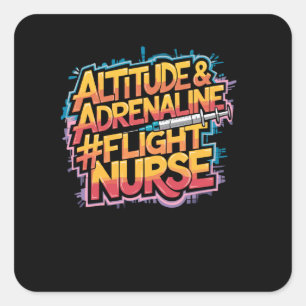 Flight Nurse Squad Altitude and Adrenaline, Flight Square Sticker