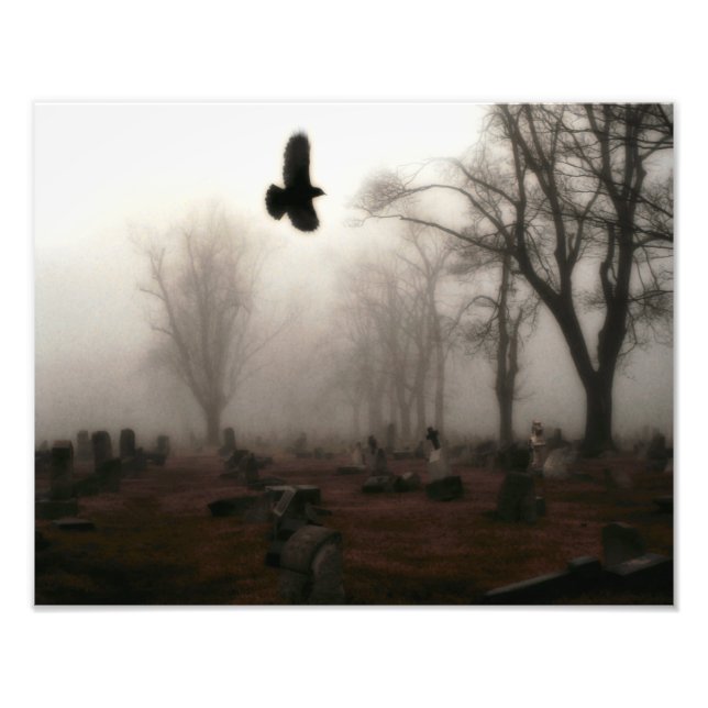 Flight Of A Halloween Crow Photo Print (Front)
