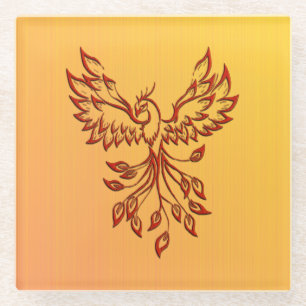 Flight of A Phoenix Glass Coaster