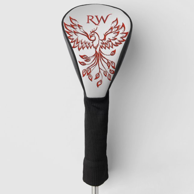 Flight of A Phoenix Silver Monogram Golf Head Cover (Front)