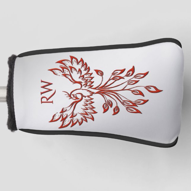 Flight of A Phoenix Silver Monogram Golf Head Cover (Front)