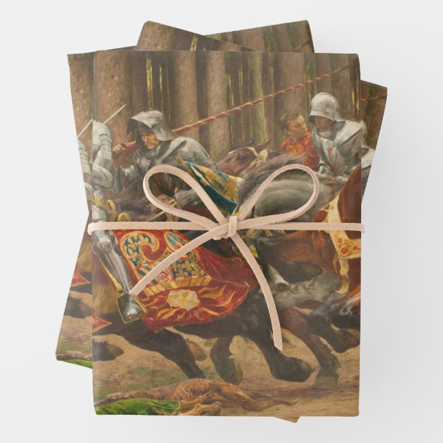 Flight of Charles the Bold on Horseback Wrapping Paper Sheet (In situ)