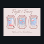 Flight of Fancy-Pigs Flying Past Airplane Window P Postcard<br><div class="desc">Embark on the Flight of Fancy and fly towards impossible dreams. For more uplifting and fun flying pig products and gifts shop www.zazzle.com/pigsofafeather. Give me an oink via with any questions or comments and follow instagram.com/pigsofafeather</div>