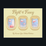 Flight of Fancy-Pigs Flying Past Airplane Window P Postcard<br><div class="desc">Embark on the Flight of Fancy and fly towards impossible dreams. For more uplifting and fun flying pig products and gifts shop www.zazzle.com/pigsofafeather. Give me an oink via Zazzle chat with any questions or comments and follow instagram.com/pigsofafeather</div>