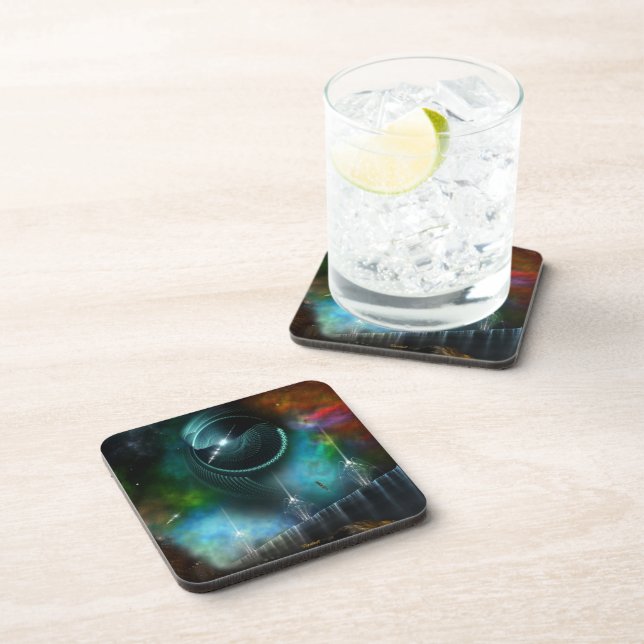 Flight Of The Corbius Fractal Art Coaster Set (Right Side)