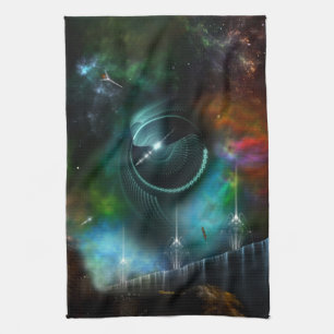 Flight Of The Corbius Fractal Art Kitchen Towel