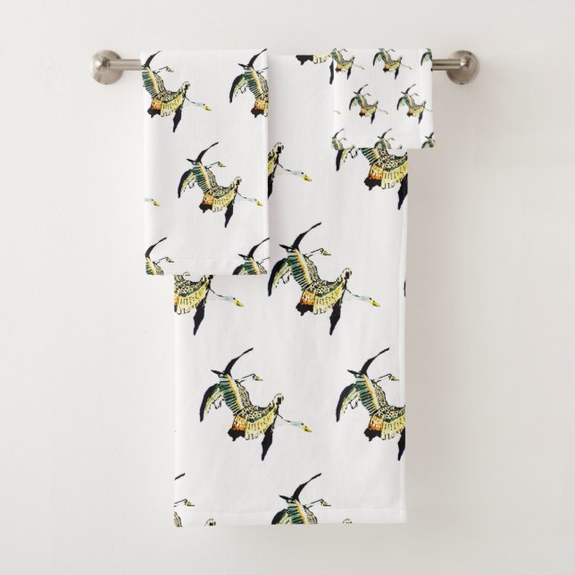 FLIGHT OF THE GEESE BATH TOWEL SET (Insitu)