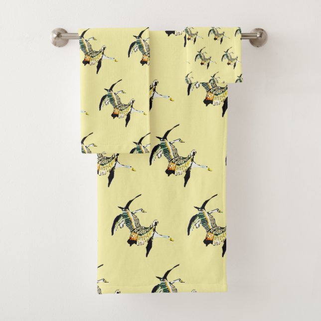 FLIGHT OF THE GEESE BATH TOWEL SET (Insitu)