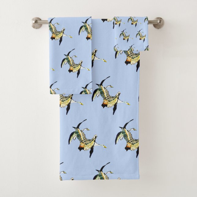 FLIGHT OF THE GEESE BATH TOWEL SET (Insitu)