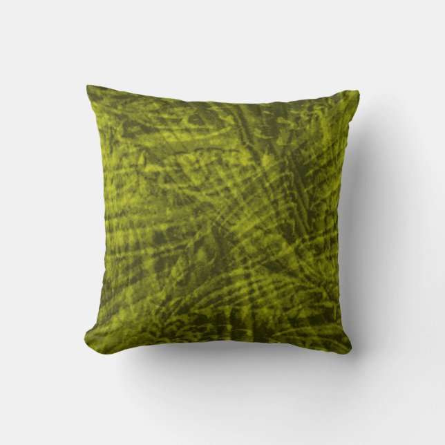 Flight of the green rosella abstract pillow (Front)
