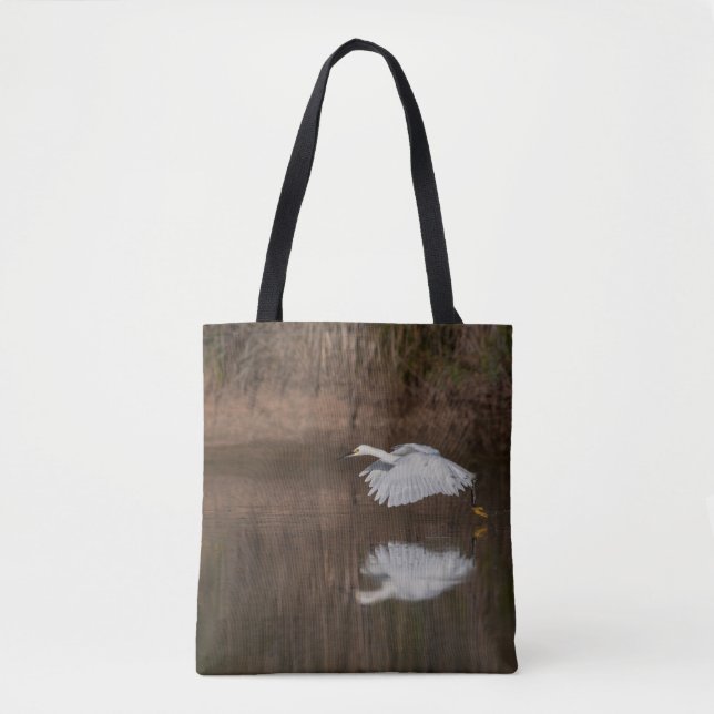Flight of the Snowy Egret Tote Bag (Front)