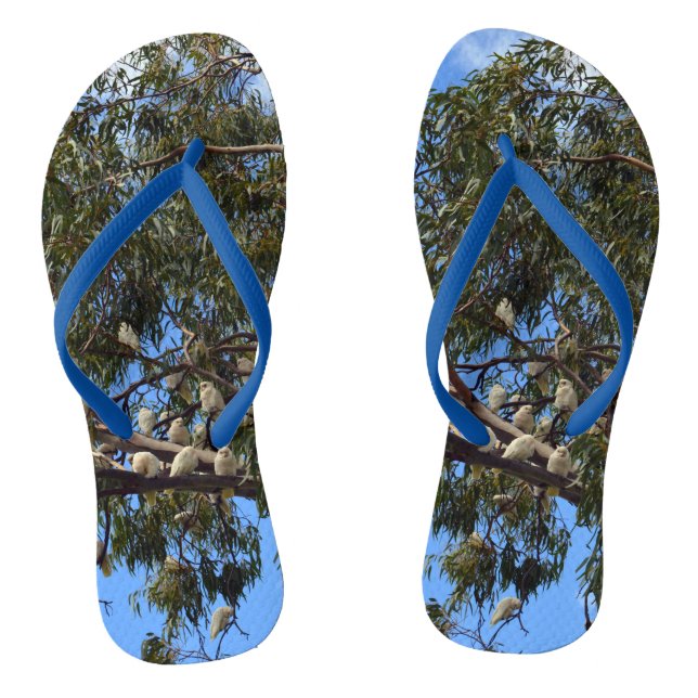 "Flight of the Wild: White Australian Cockatoos  Jandals (Footbed)
