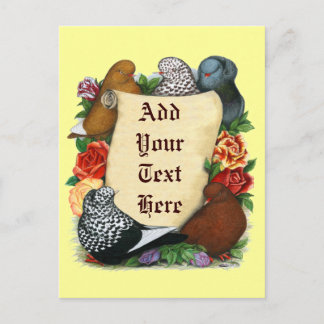Flight Pigeon Scroll Postcard