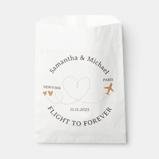 Flight Plane Travel prepare gift Wedding Favour Bags (Front)