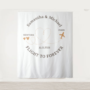 Flight Plane Travelling backdrop Wedding Tapestry