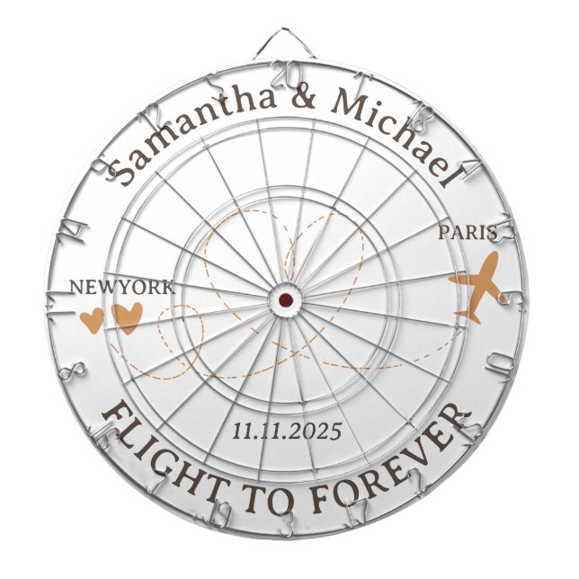 Flight Plane Travelling board Wedding Dartboard (Front)