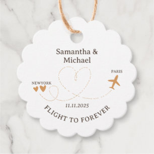 Flight Plane Travelling Wedding Favour Tags